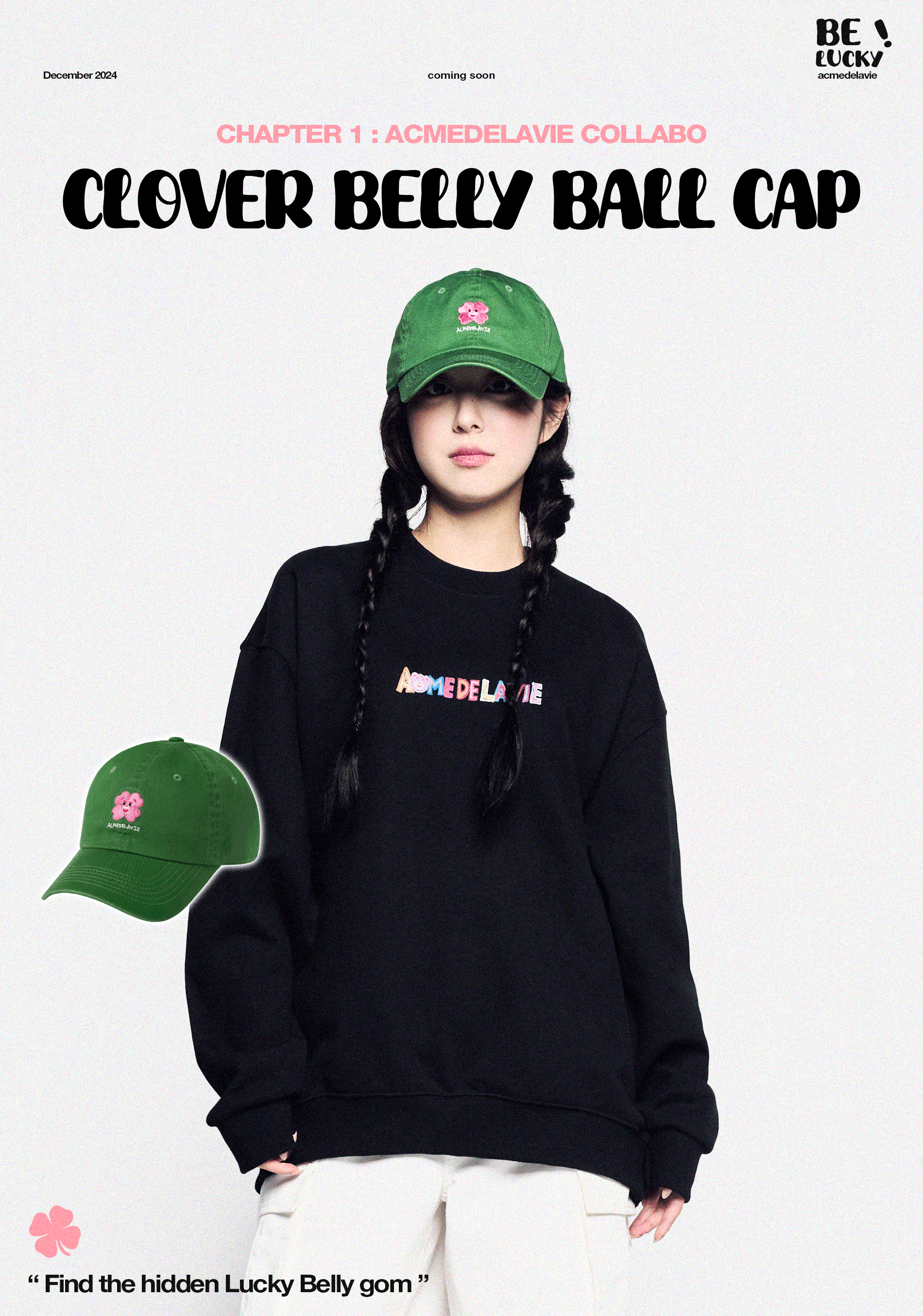 acmé de la vie BELLY GOM X ADLV CLOVER BELLY BALL CAP BLACK