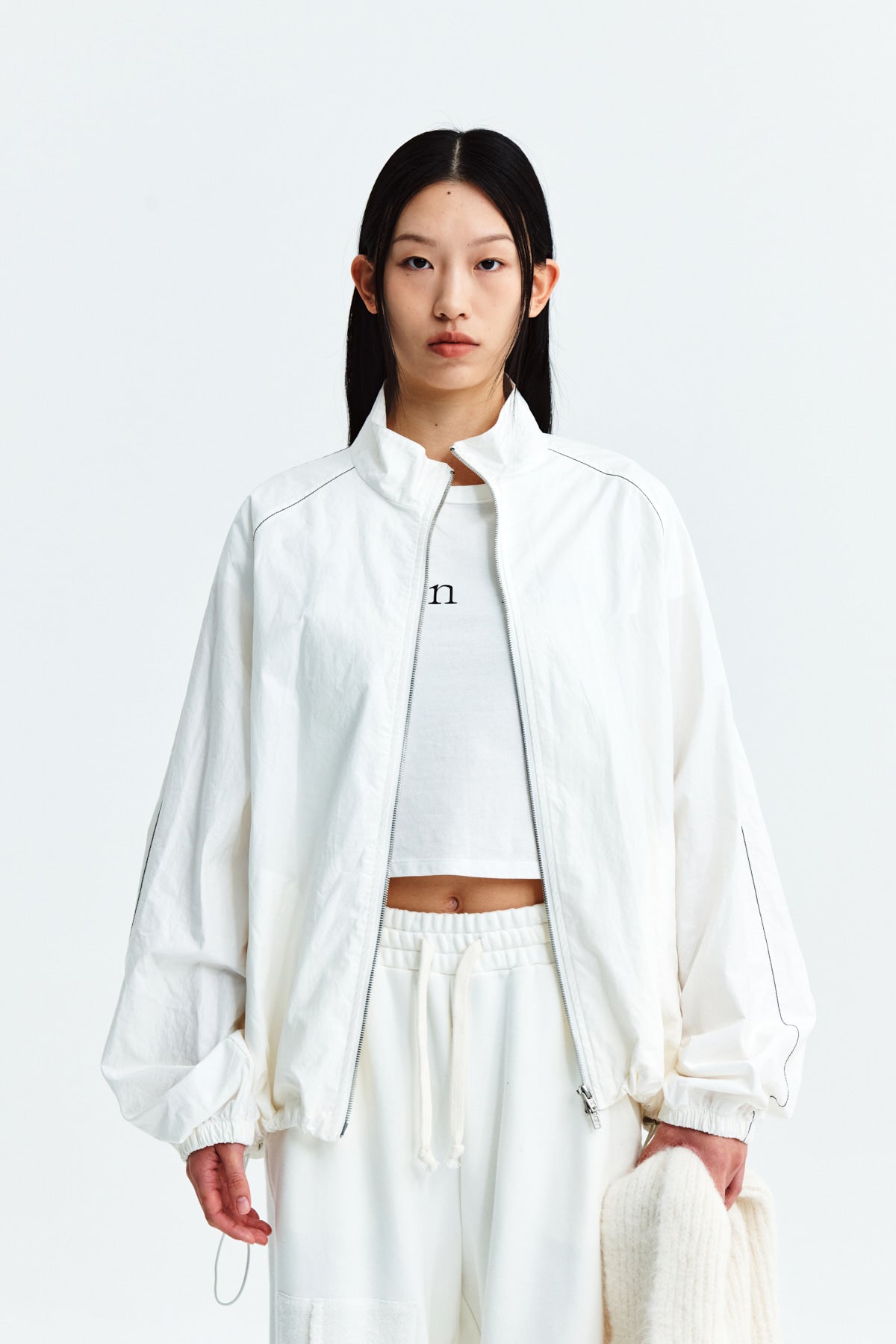 MATIN KIM LOGO COATING JUMPER IN WHITE – SeoulSeoul