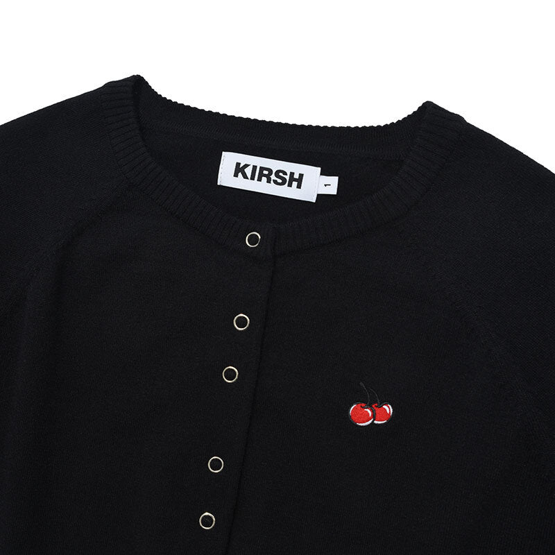 KIRSH SMALL CHERRY SNAP POINT SLIM CARDIGAN BLACK – SeoulSeoul