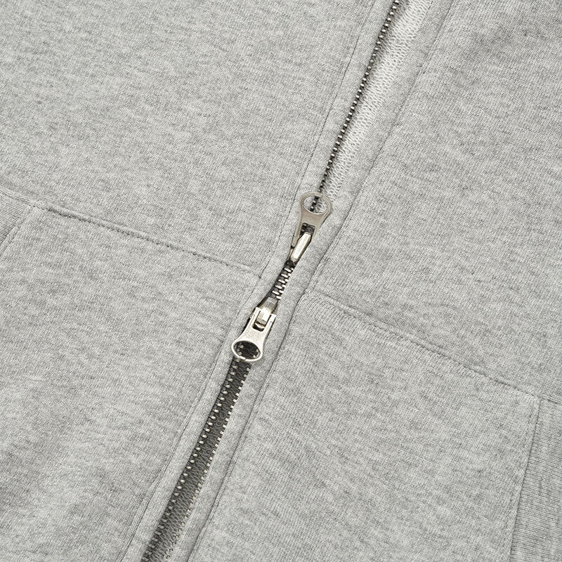 KIRSH SMALL CHERRY REGULAR FIT HOODIE ZIP UP MELANGE GRAY