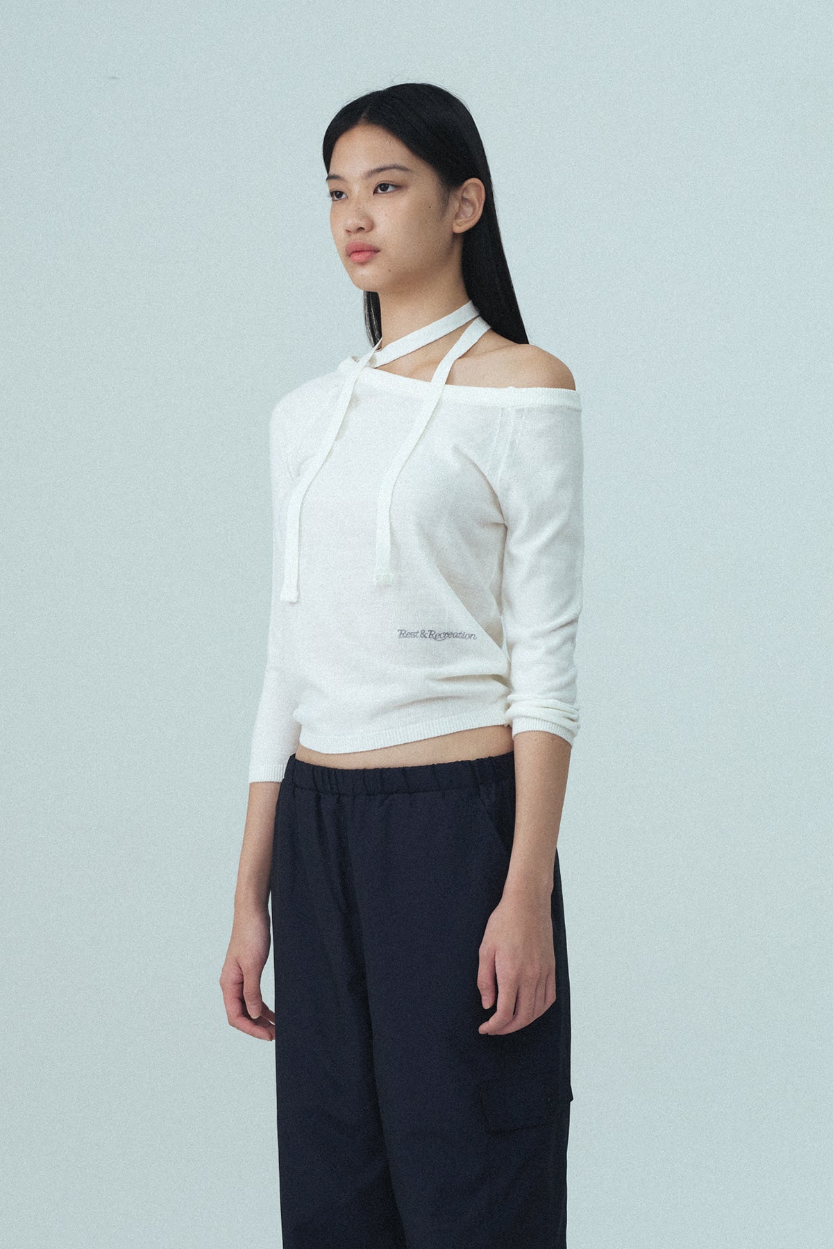 ONE-SHOULDER KNIT TOP - IVORY – SeoulSeoul