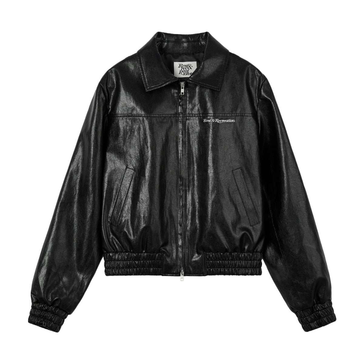 FAUX LEATHER BLOUSON - BLACK – SeoulSeoul
