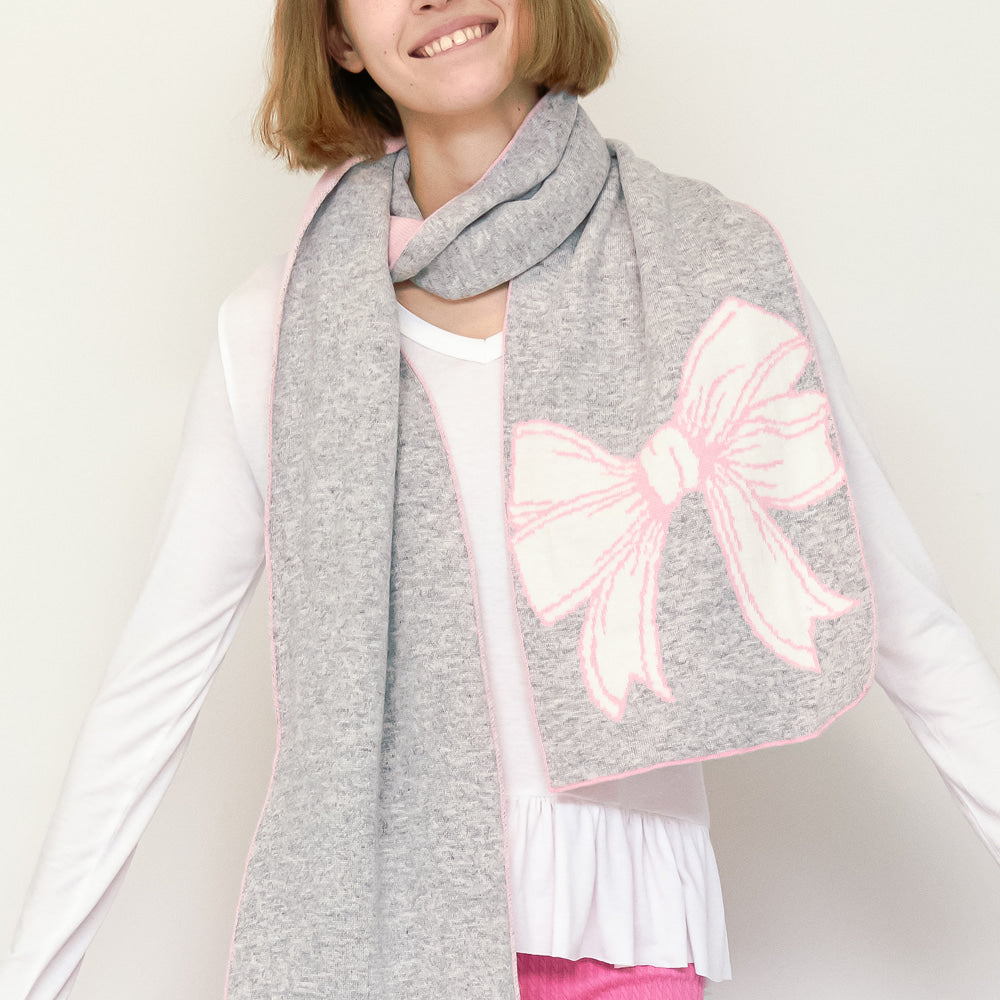 【RONRON】23fw BIG RIBBON MUFFLER RONRON BIG RIBBON MUFFLER LIGHT GREY – SeoulSeoul