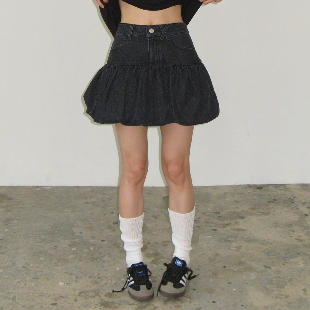 ★RONRON ★BALLOON PUMPKIN DENIM PANTSKIRT RONRON BALLOON PUMPKIN DENIM PANTSKIRT MEDIUM BLUE – SeoulSeoul