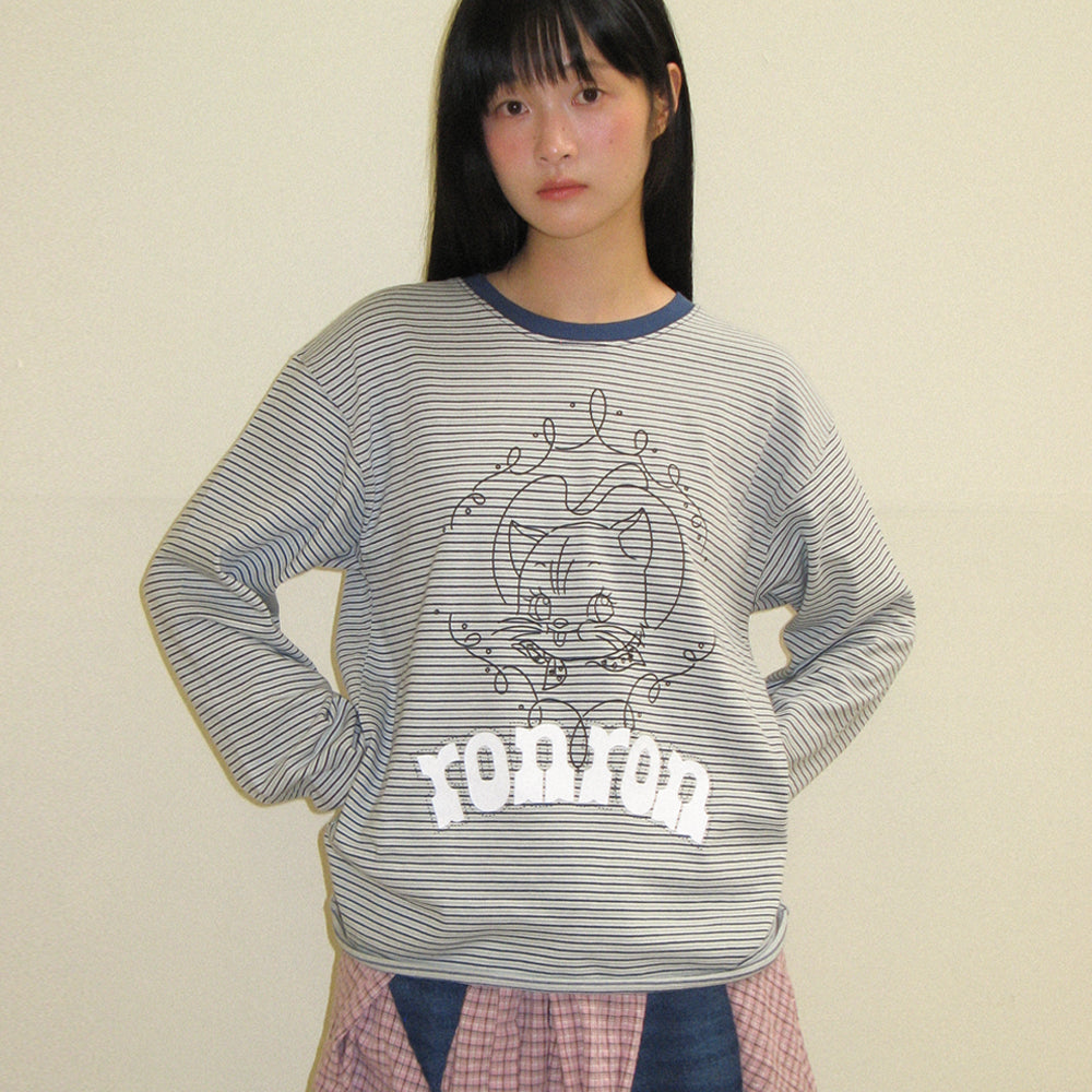 24-25FW新作★RONRON★WESTERN CAT STRIPE LONG SLEEVE T SHIRT RONRON WESTERN CAT STRIPE LONG SLEEVE T SHIRT BLUE – SeoulSeoul