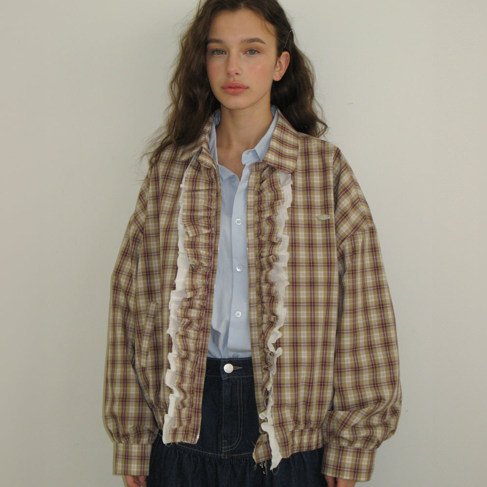 ブルゾン RONRON VINTAGE RUFFLE BLOUSON 5BJH735 RONRON VINTAGE RUFFLE BLOUSON YELLOW CHECK – SeoulSeoul