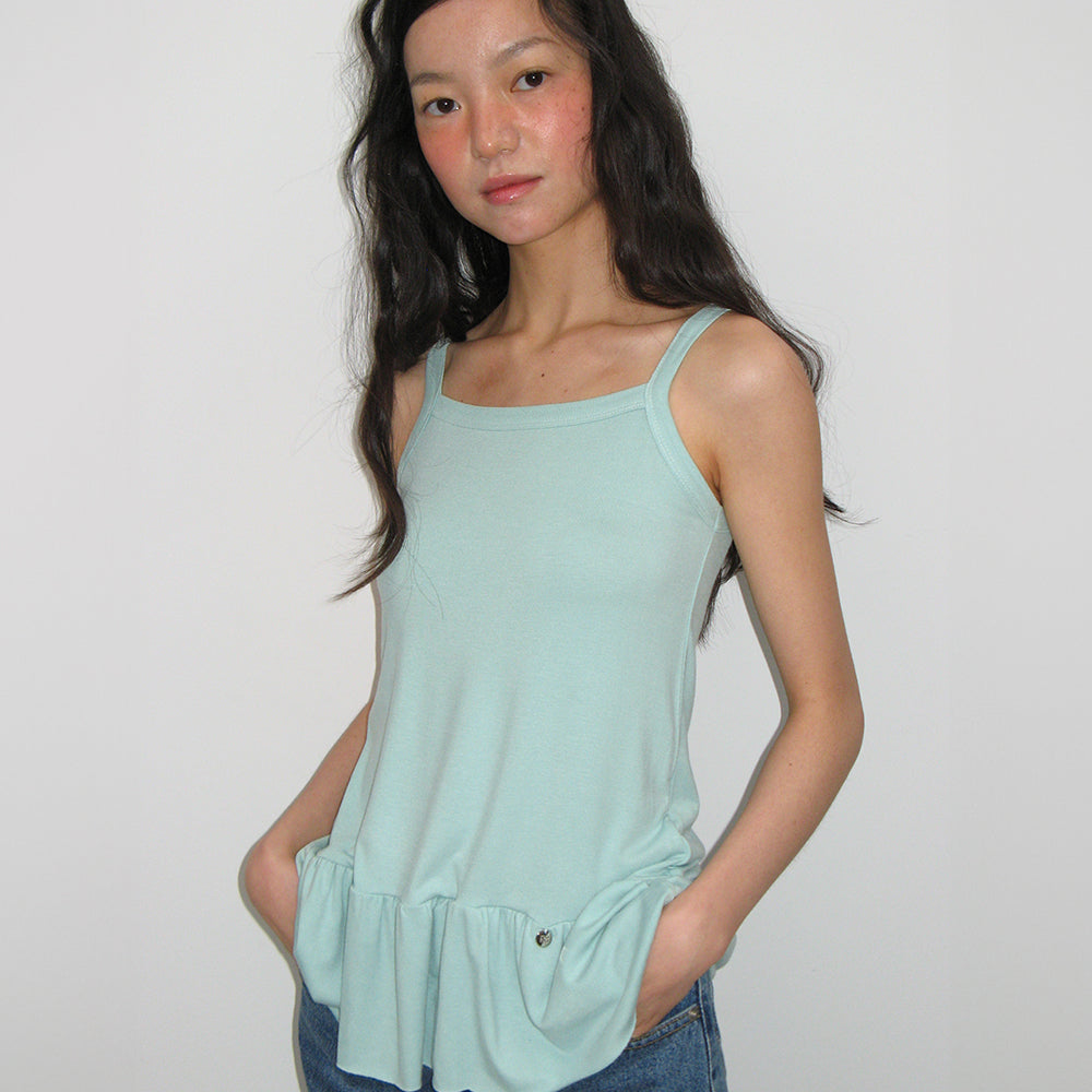 RONRON PENDANT RUFFLE LAYERED SLIM SLEEVELESS MINT – SeoulSeoul
