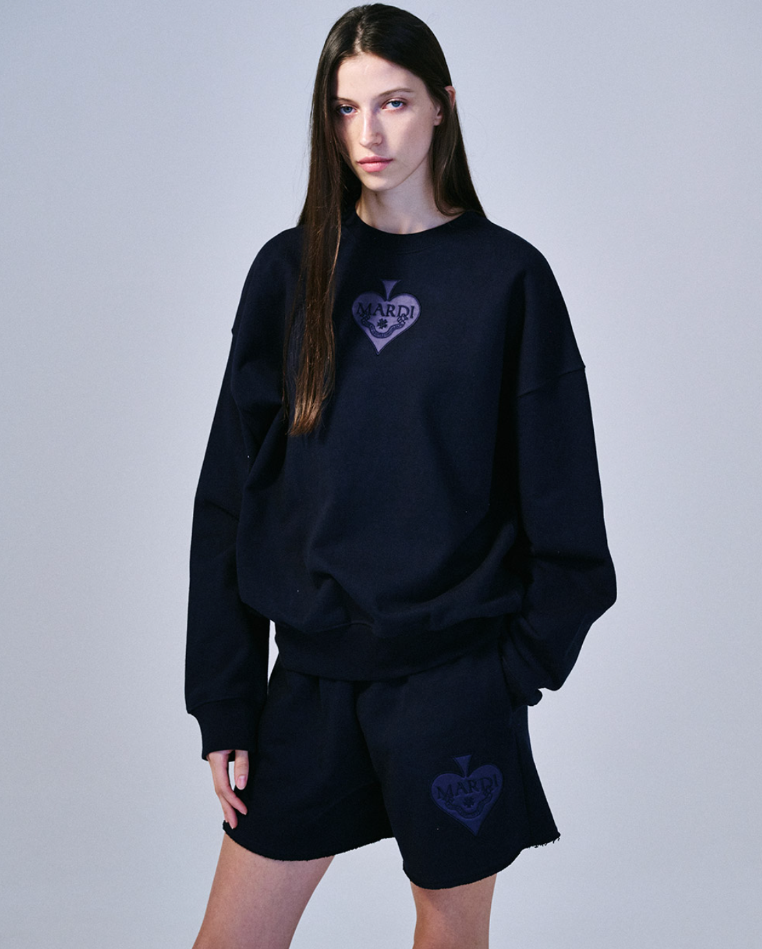 ●Mardi Mercredi●SWEAT SHORTS SATIN SPADE_OATMEAL Mardi Mercredi SWEAT SHORTS SATIN SPADE_OATMEAL