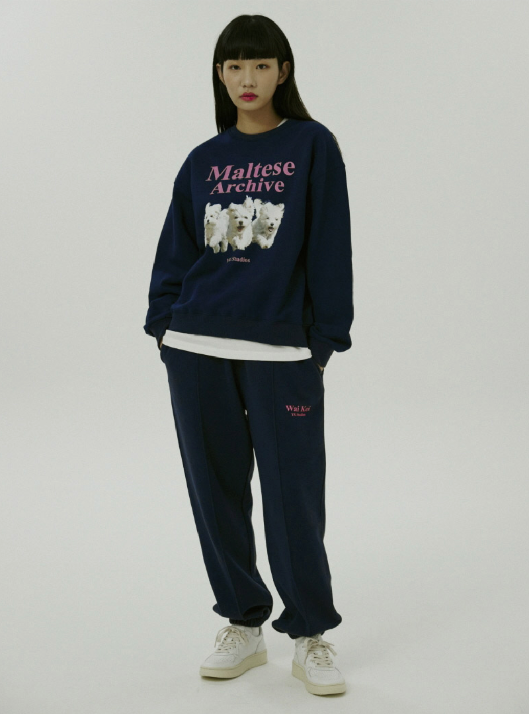 WAIKEI Maltese Archive Sweatshirts NAVY – SeoulSeoul WAIKEI Maltese Archive Sweatshirts NAVY – SeoulSeoul