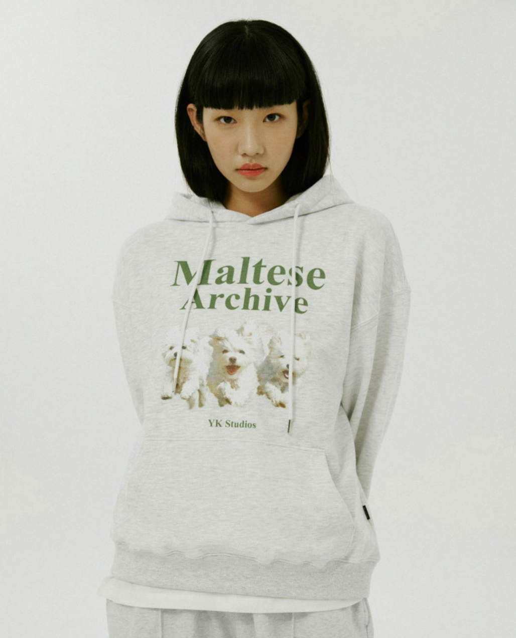 【Wai Kei】 MLTS Archive sweatshirts/追跡付 WAIKEI Maltese Archive Hood MELANGE WHITE – SeoulSeoul