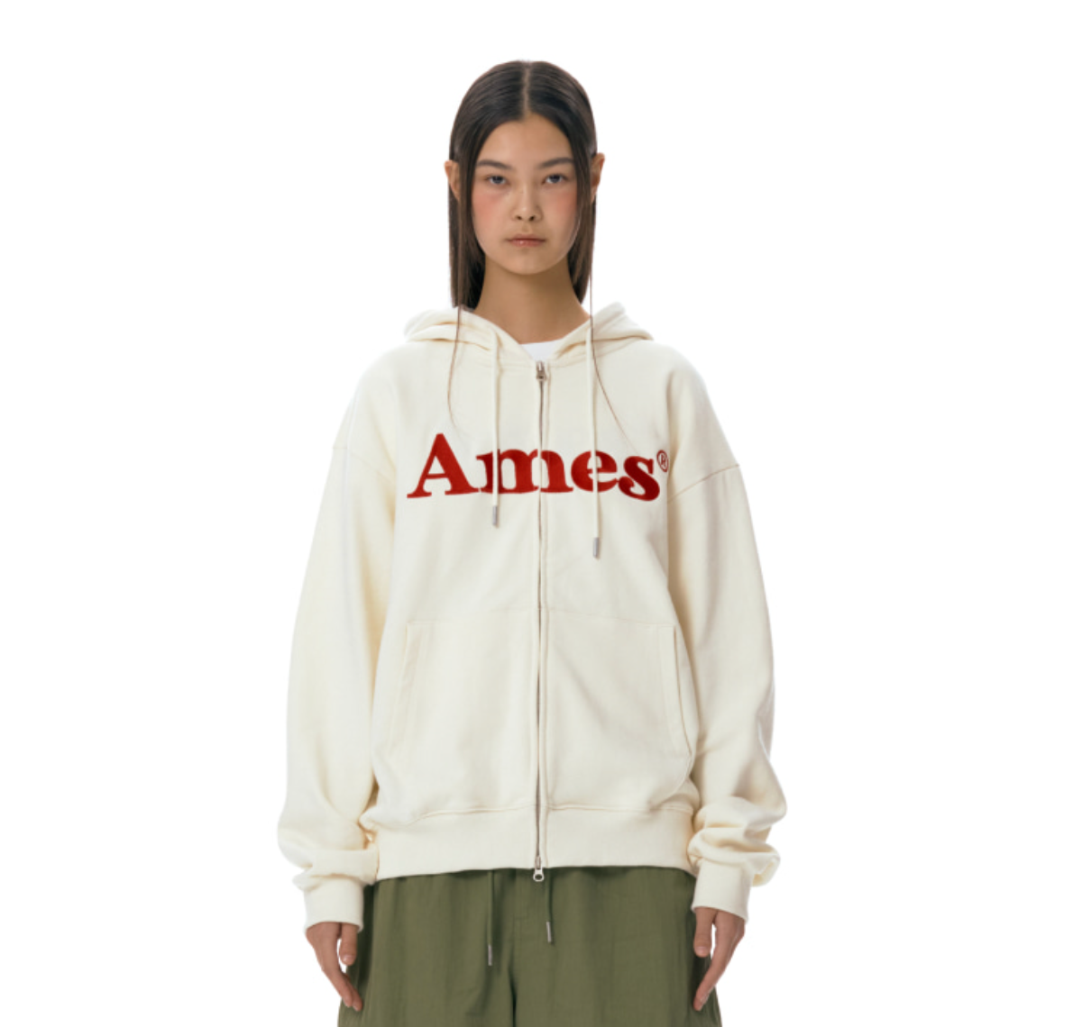 AMES BASIC LOGO HOODIE ZIP UP CREAM – SeoulSeoul AMES BASIC LOGO HOODIE ZIP UP CREAM – SeoulSeoul