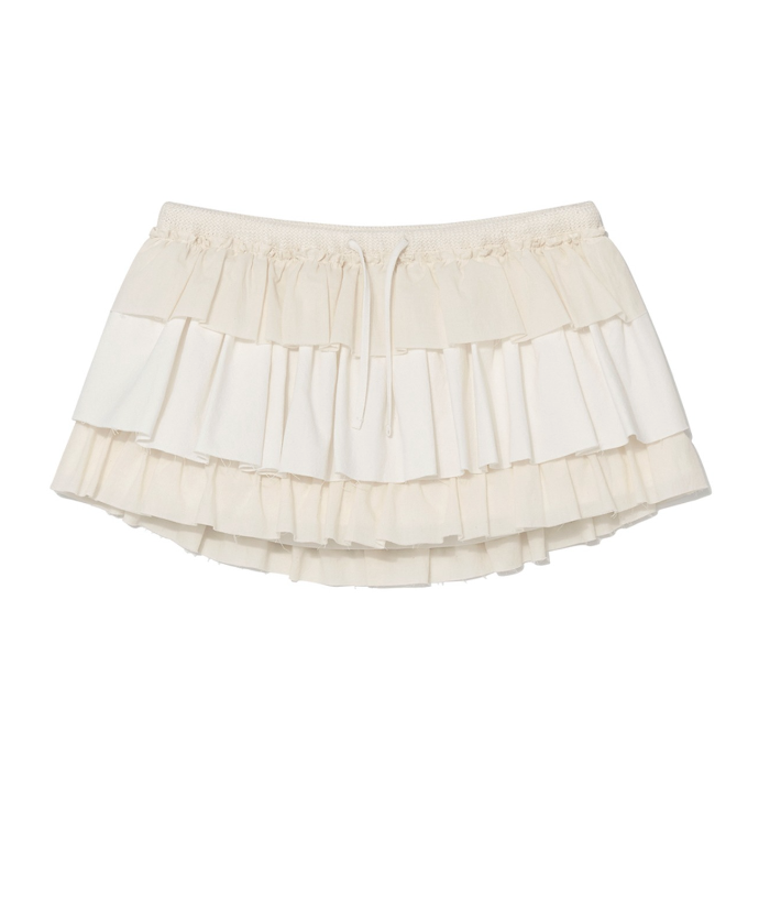 GLOWNY GIRLFRIEND LACE RUFFLE MINI SKIRT GLOWNY GIRLFRIEND LACE RUFFLE MINI SKIRT
