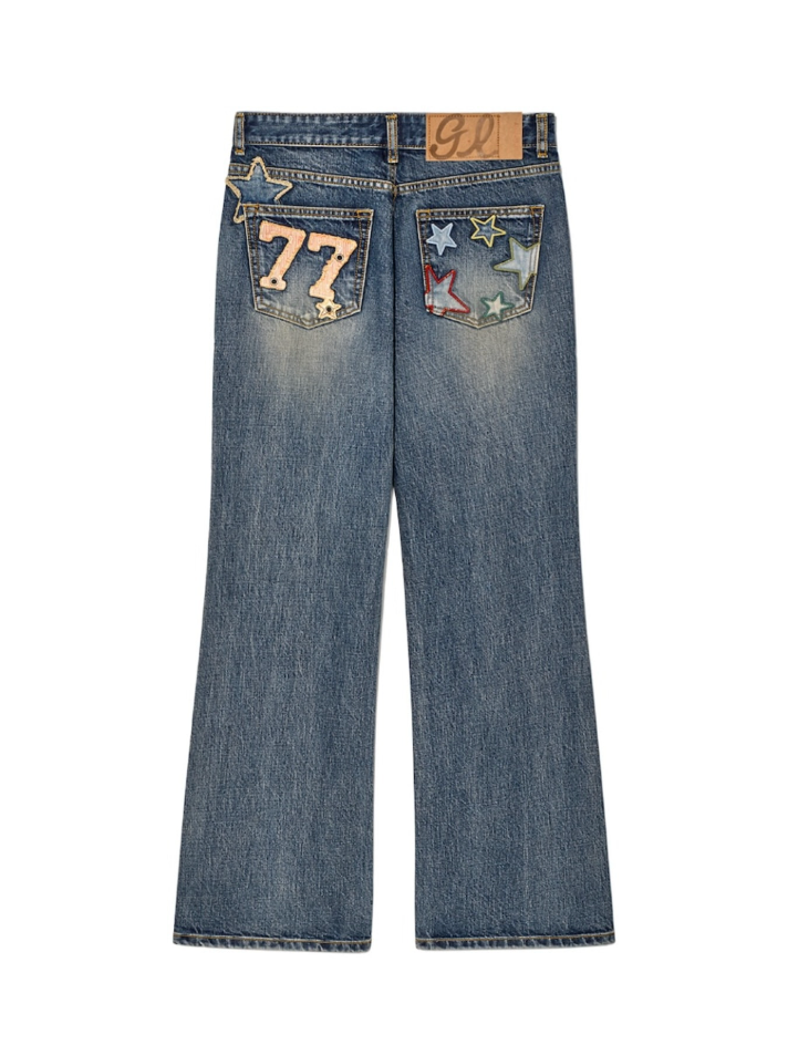 ★GLOWNY★ WESTERN FLARE JEANS (VINTAGE BLUE) GLOWNY WESTERN FLARE JEANS (VINTAGE BLUE) – SeoulSeoul