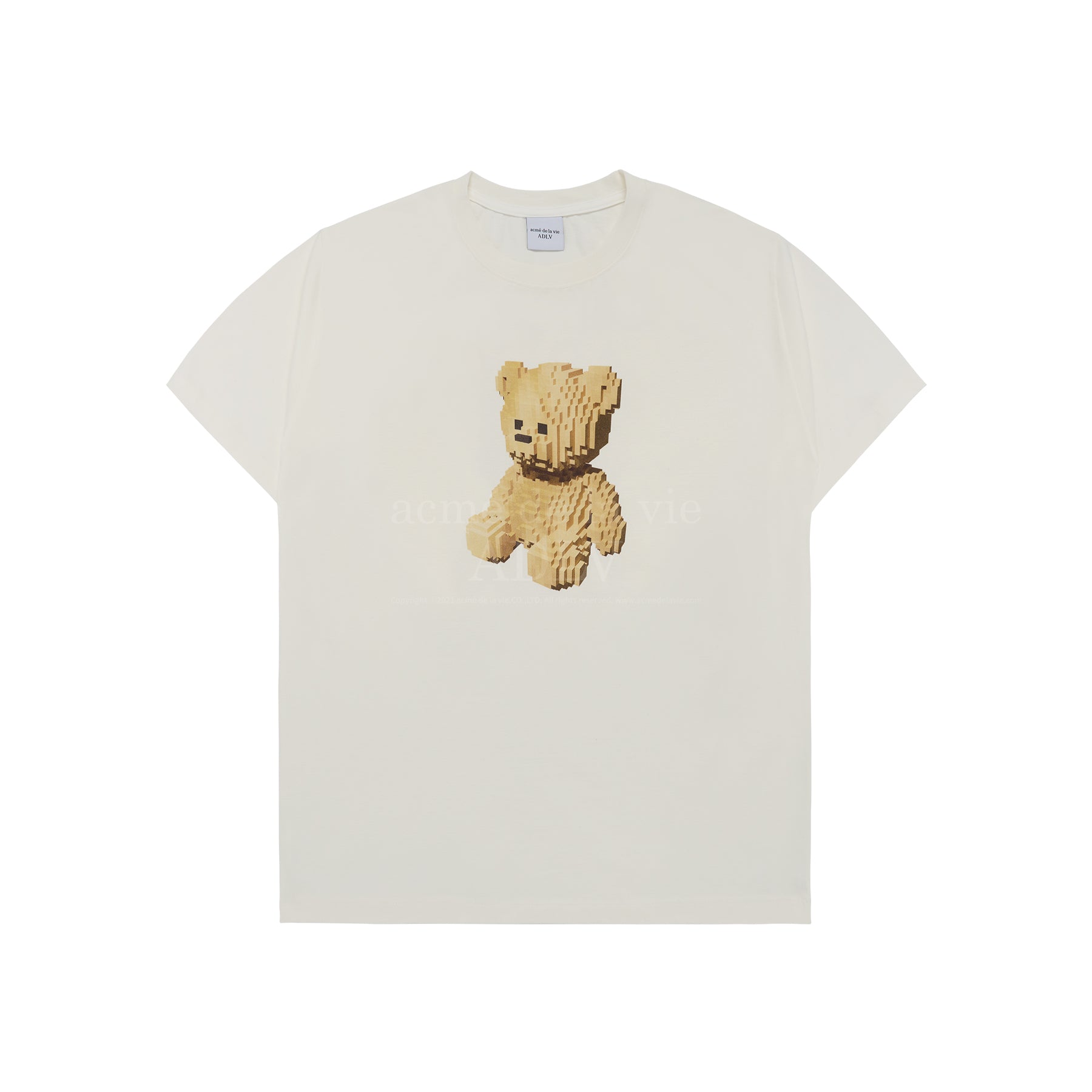 Tシャツ・カットソー ADLV BEAR APPLIQUE PIGMENT WASHING SHORT SLEEVE T-SHIRT BEAR APPLIQUE PIGMENT WASHING SHORT SLEEVE T-SHIRT BEIGE AU
