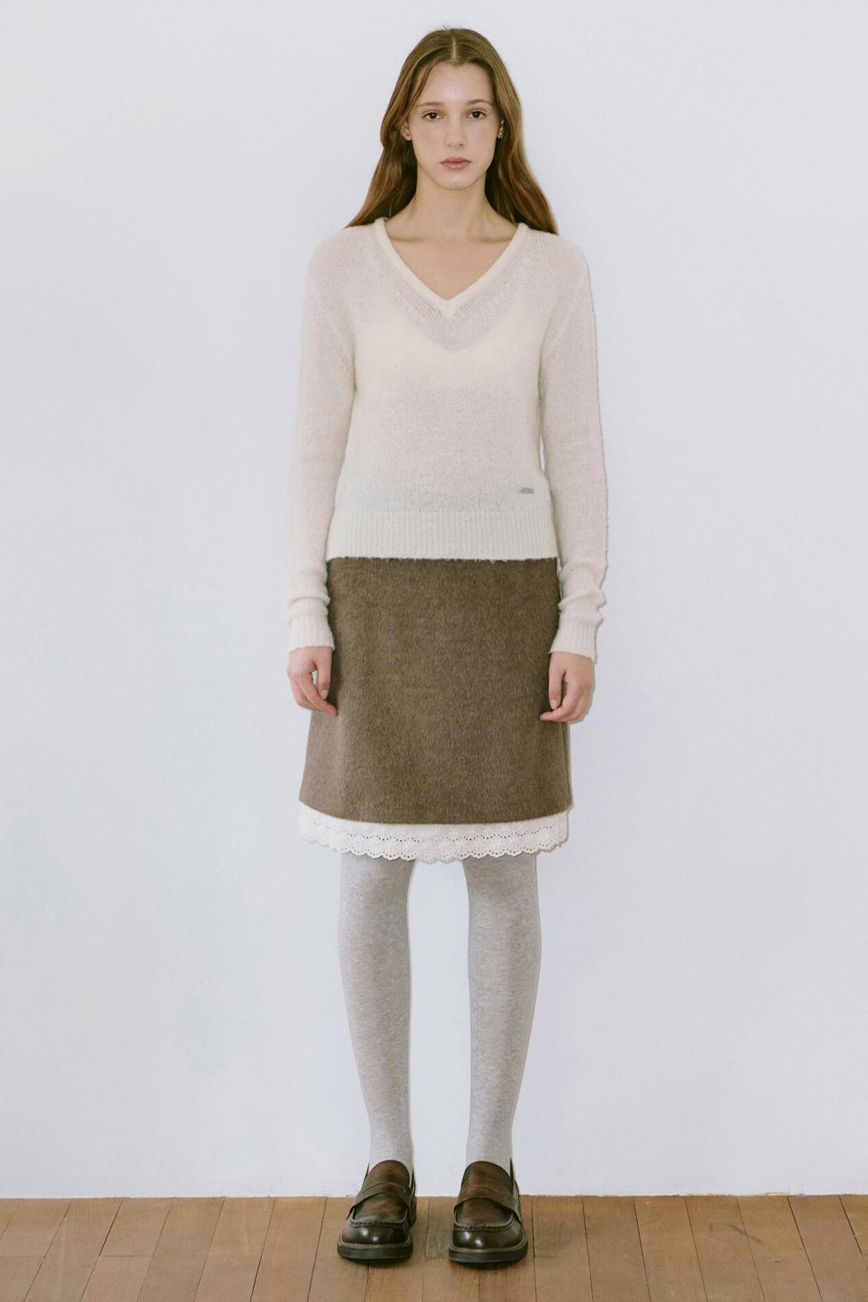 【Sinoon】★ 韓国人気 ★ Lace Midi Skirt ★ 2 COLOR Sinoon Lace Midi Skirt (Brown) – SeoulSeoul