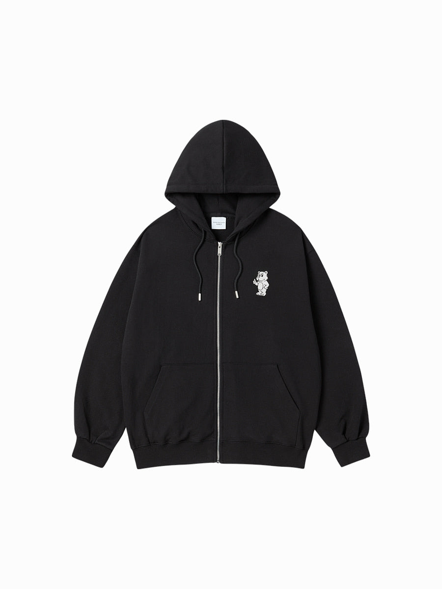 ADLV BASIC AC BEAR HOODIE ZIP UP BLACK – SeoulSeoul