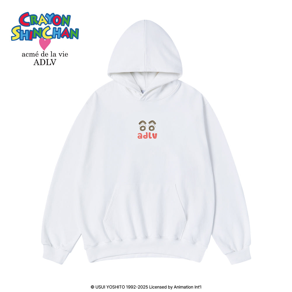 ADLV Shinchan & Friends Hoodie – White Oversized Cartoon Sweatshirt