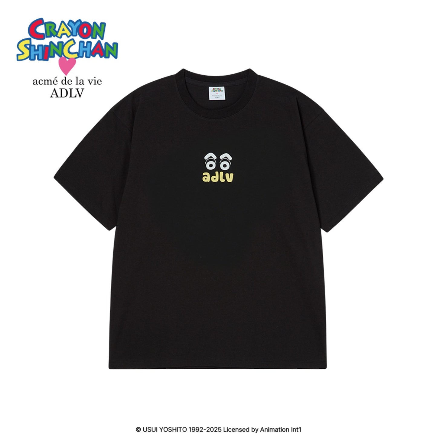 ADLV Shinchan & Friends T-Shirt – Black Short Sleeve Cartoon Tee