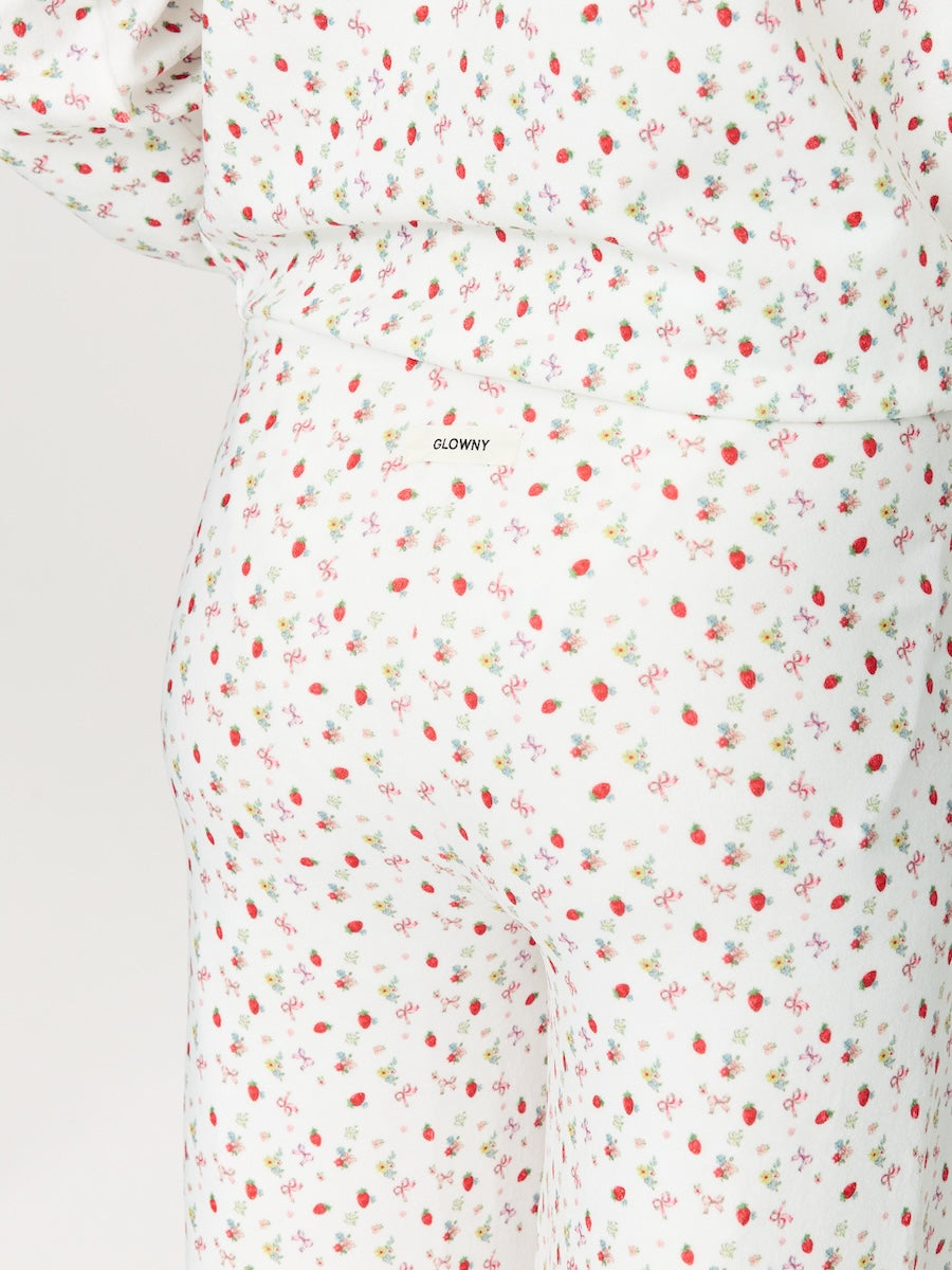GLOWNY LAZY SUNDAY TERRY PANTS (STRAWBERRY BOW) – SeoulSeoul