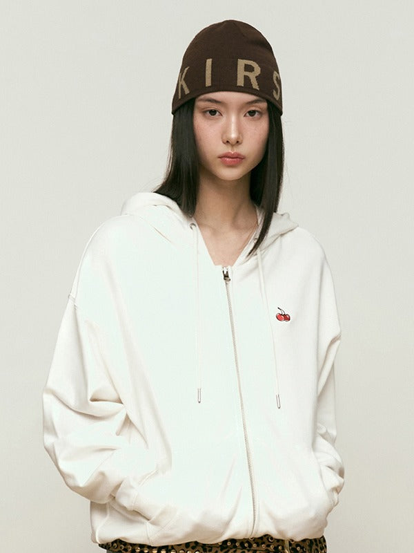 KIRSH SMALL CHERRY REGULAR FIT HOODIE ZIP UP IVORY – SeoulSeoul