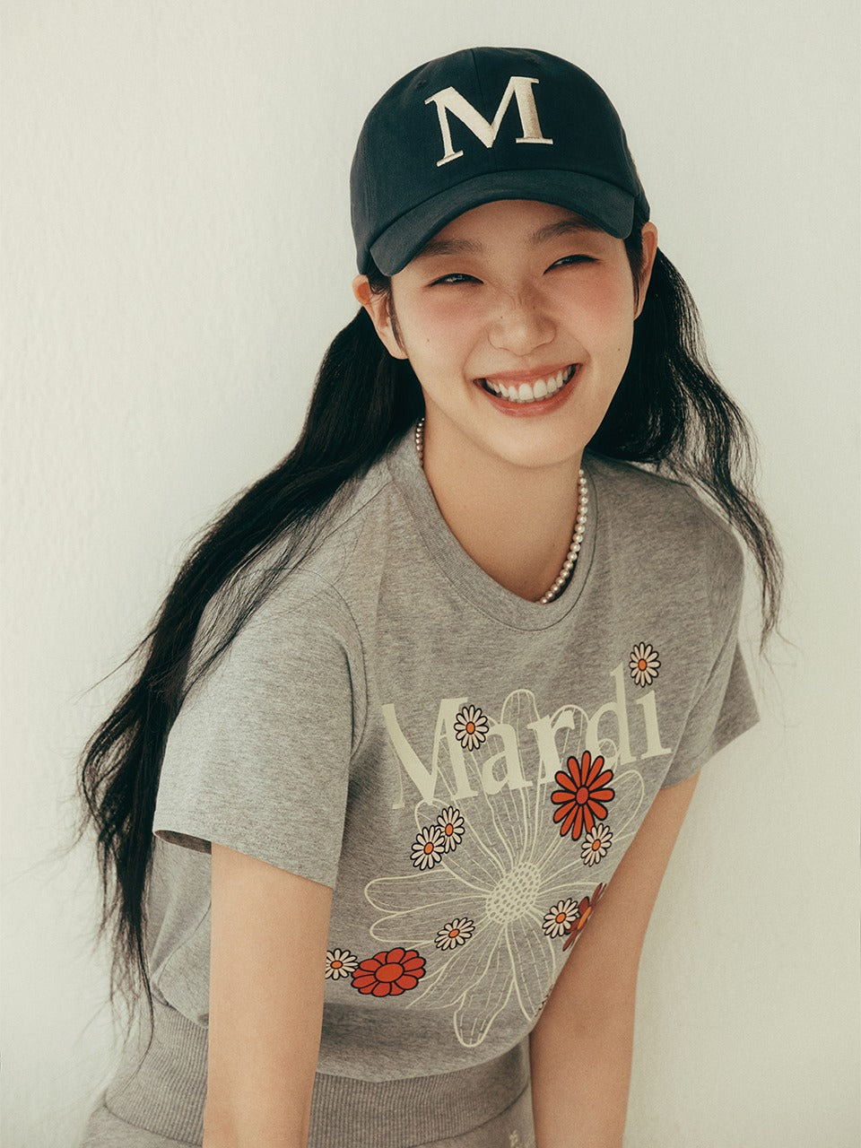 ●Mardi Mercredi●TSHIRT FLOWERMARDI BLOSSOM_GREY IVORY Mardi Mercredi Tshirt Flowermardi Blossom Grey Ivory