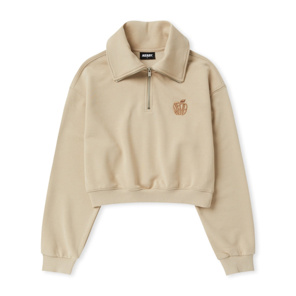 [ NERDY ]韓国人気★WOMEN'S SOUFFLE CROP SWEAT HALF PANTS SET NERDY Souffle Crop Sweatshirt Light Beige – SeoulSeoul