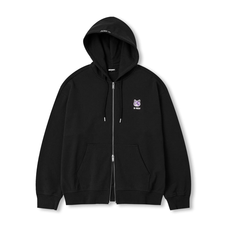 [ NERDY ]★24FW★韓国人気★CAT WAPPEN HOODIE ZIP-UP NERDY Cat Wappen Hoodie Zip Up Black – SeoulSeoul