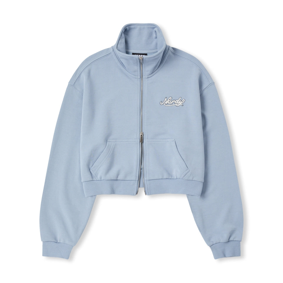 [ NERDY ]★24FW★WOMEN'S CULSIVE LOGO CROP SWEATSHIRT SET NERDY Culsive Logo Crop Sweatshirt Light Blue – SeoulSeoul