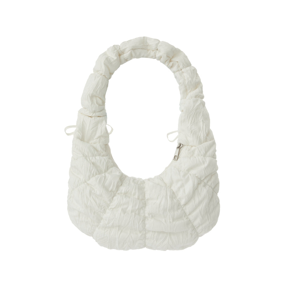 NERDY★韓国大人気 Pleats Ribbon Two Way Hobo Bag NERDY Mini Pleated Ribbon Hobo Bag Ivory – SeoulSeoul
