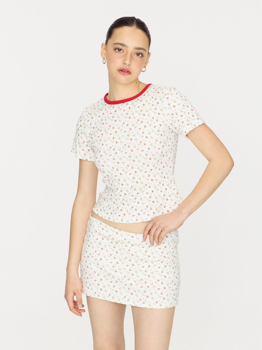 【GLOWNY】SET UP WILD BABY TEE R6639 GLOWNY WILD BABY TEE (STRAWBERRY BOW) – SeoulSeoul