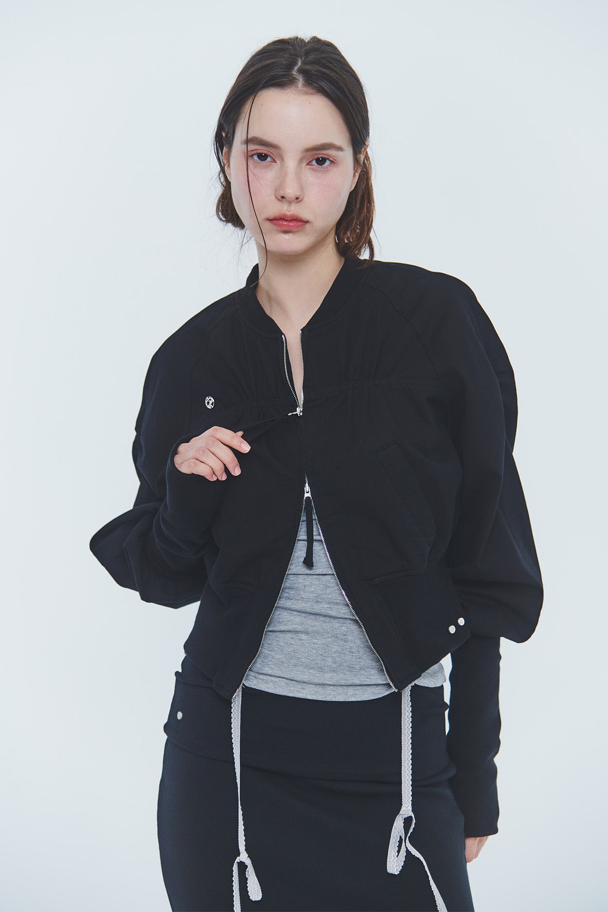 【pain or pleasure】25ss SARA SHIRRING JUMPER PAIN OR PLEASURE SARA SHIRRING JUMPER BLACK – SeoulSeoul