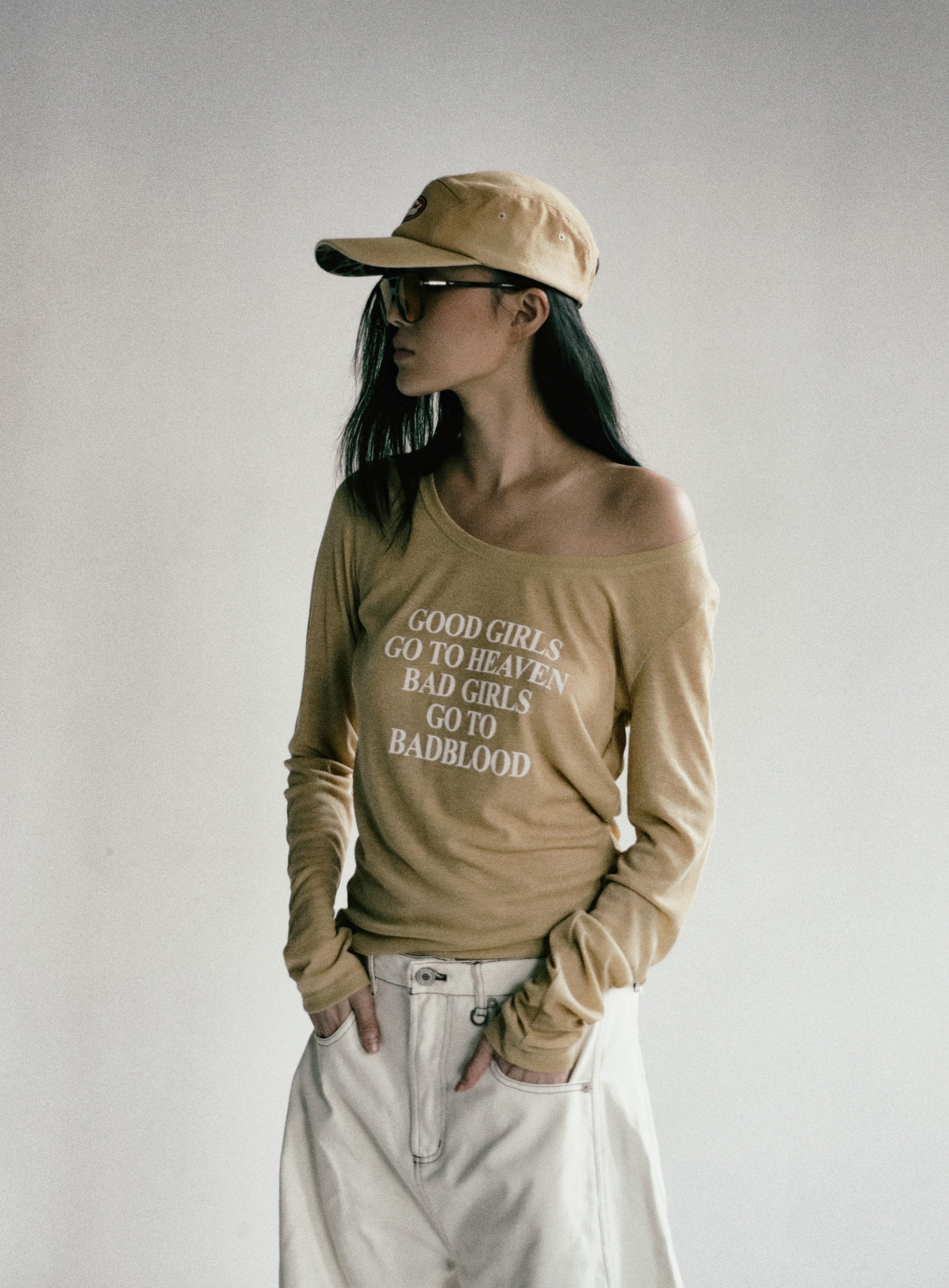【BADBLOOD】 Bad Girls Loose Fit Top - Sand BAD BLOOD Bad Girls Loose Fit Top - Sand – SeoulSeoul