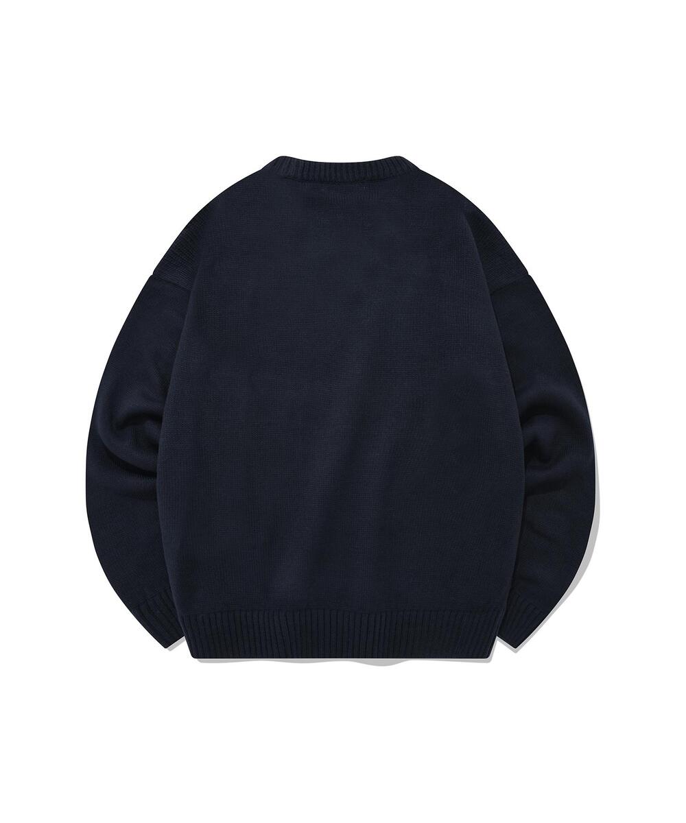 FALLETT Drawing Flower Knit Navy – SeoulSeoul