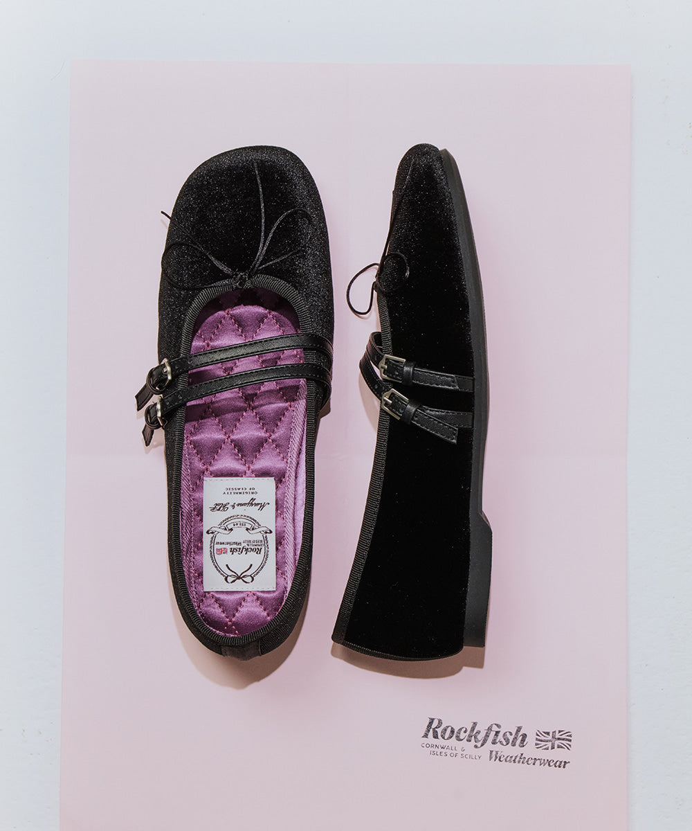 ROCKFISH SQUARE TOE TWO STRAP MARYJANES(VELVET) - BLACK – SeoulSeoul