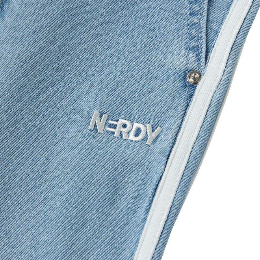 NERDY Denim Track Pants Light Blue – SeoulSeoul