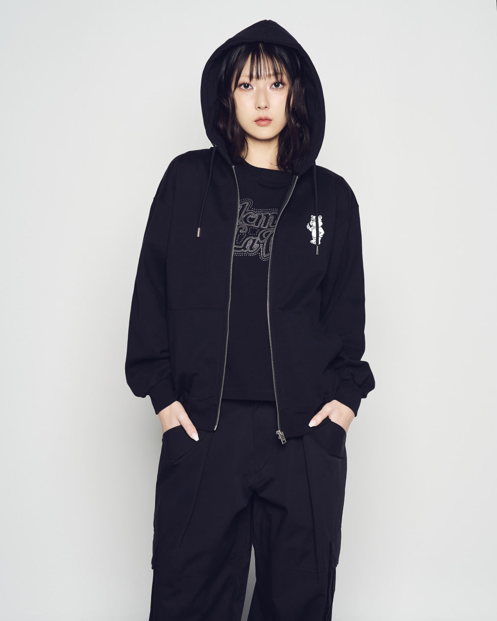 ADLV BASIC AC BEAR HOODIE ZIP UP BLACK – SeoulSeoul