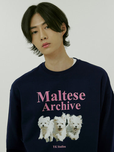 WAIKEI Maltese Archive Sweatshirts NAVY – SeoulSeoul