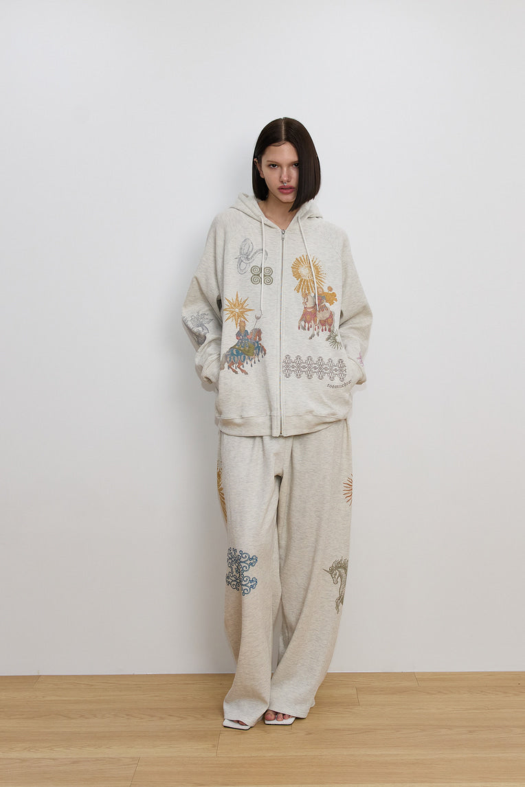 toomuchtax TAROT WAFFLE ZIP-UP HOODIE (IVORY) – SeoulSeoul