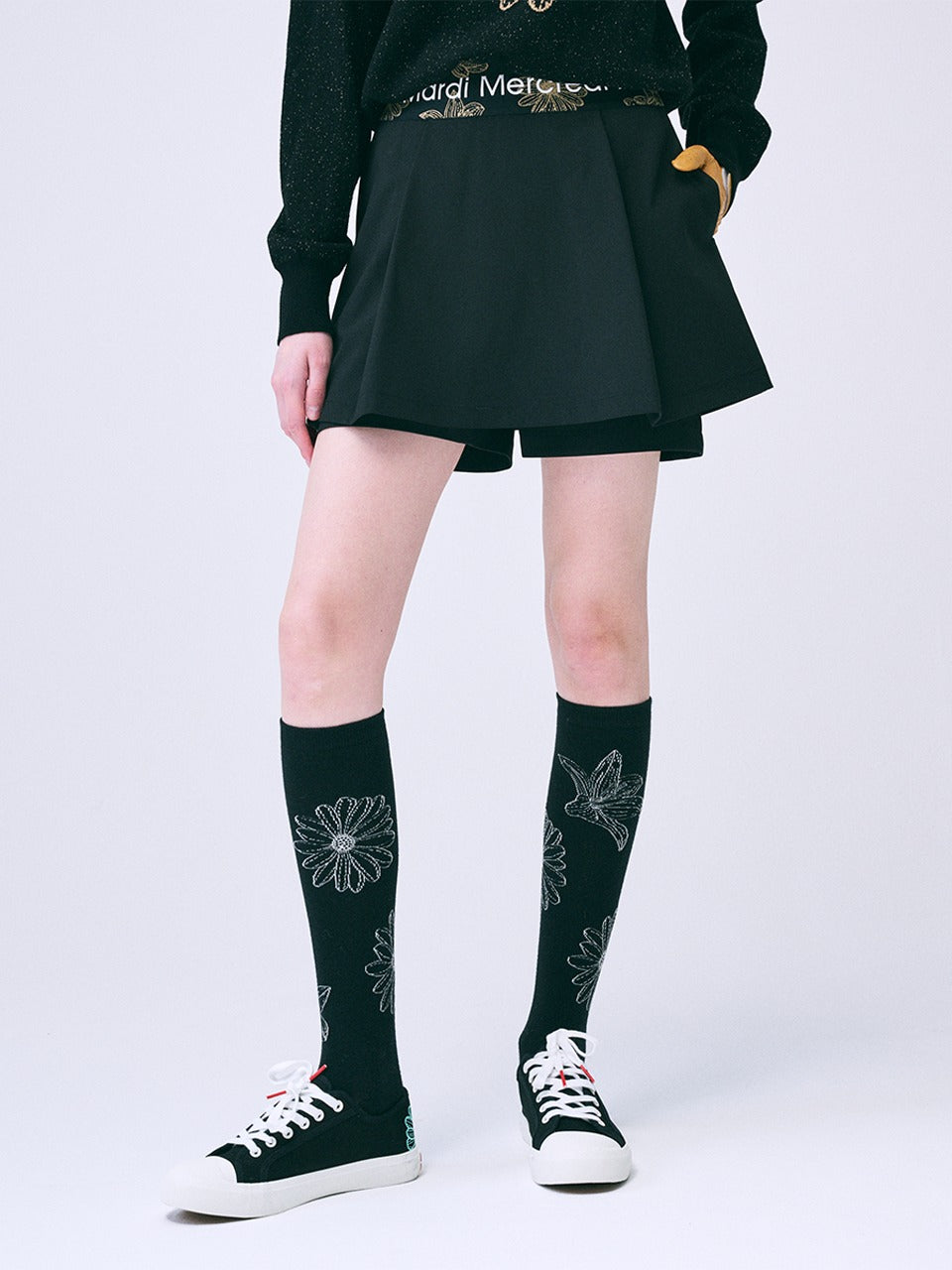 ★MARDI MERCREDI ACTIF★ACCORDIAN MINI SKIRT JACQUARD BAND★ MARDI ACTIF ACCORDIAN MINI SKIRT JACQUARD BAND ALL
