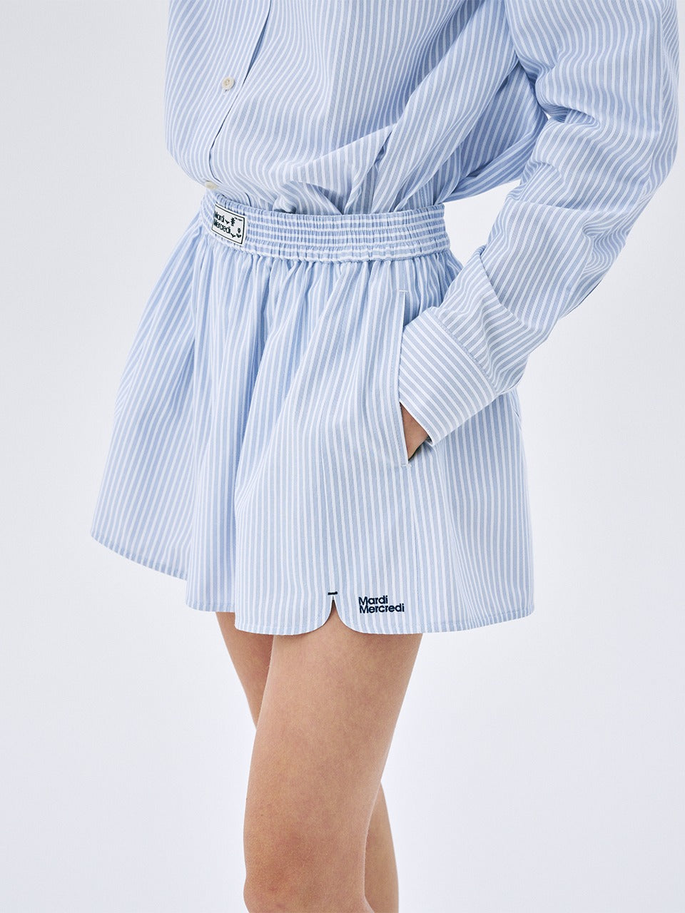 ●Mardi Mercredi●COTTON SHORTS STRIPE_NAVY MARDI COTTON SHORTS STRIPE_NAVY – SeoulSeoul