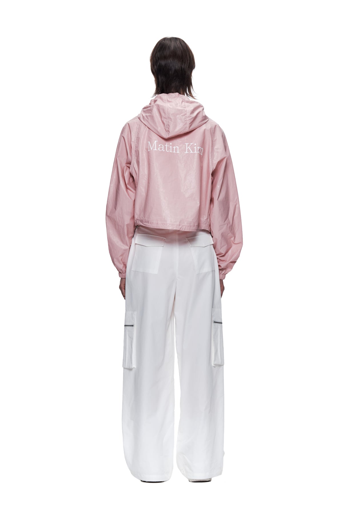 MATIN KIM CROP HOODY COATING JUMPER IN PINK – SeoulSeoul