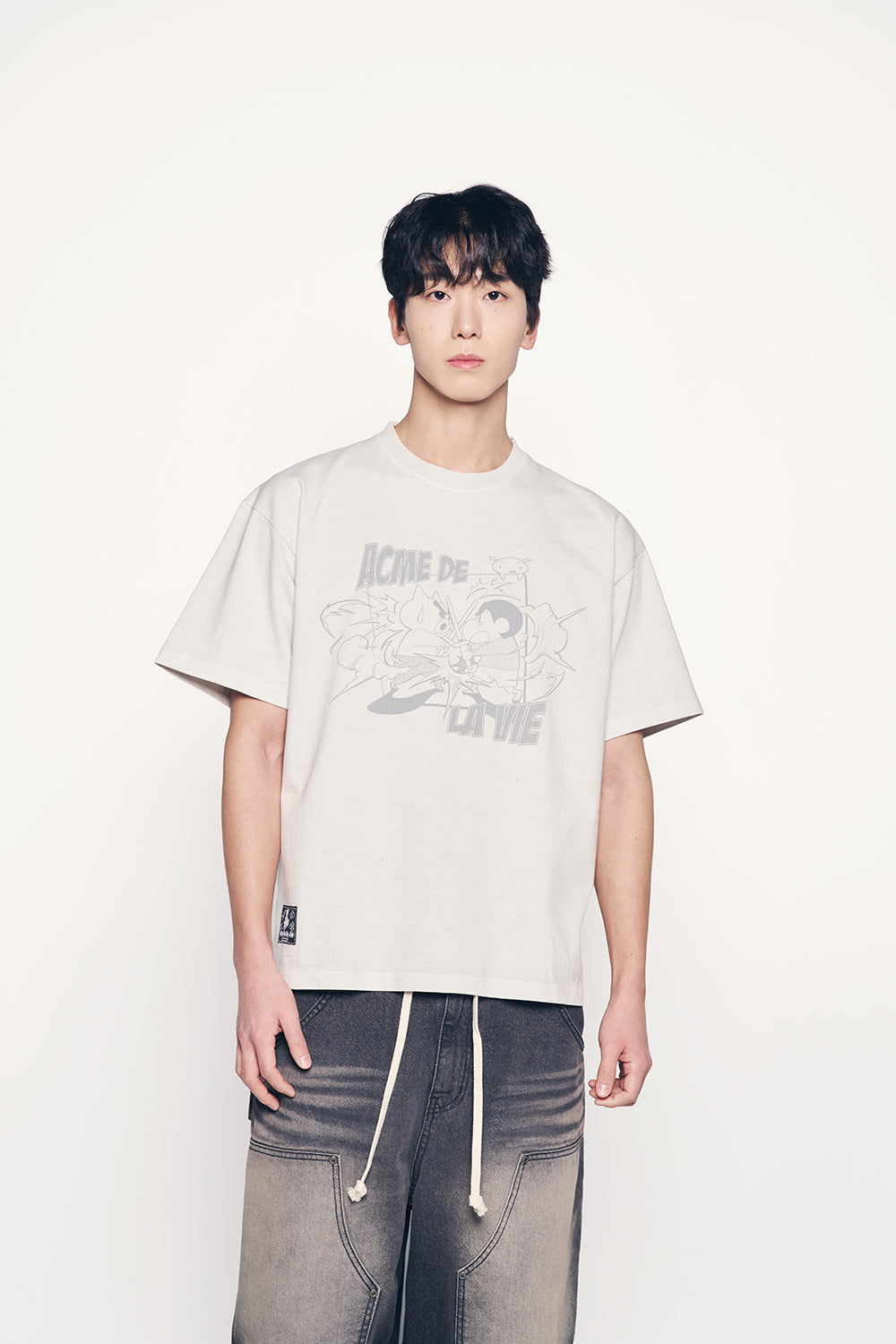 【ADLV】 SHINCHAN CARTOON PIGMENT SHORT SLEEVE T-SHIRT ADLV Shinchan Cartoon Pigment Short Sleeve T-Shirt 3Color