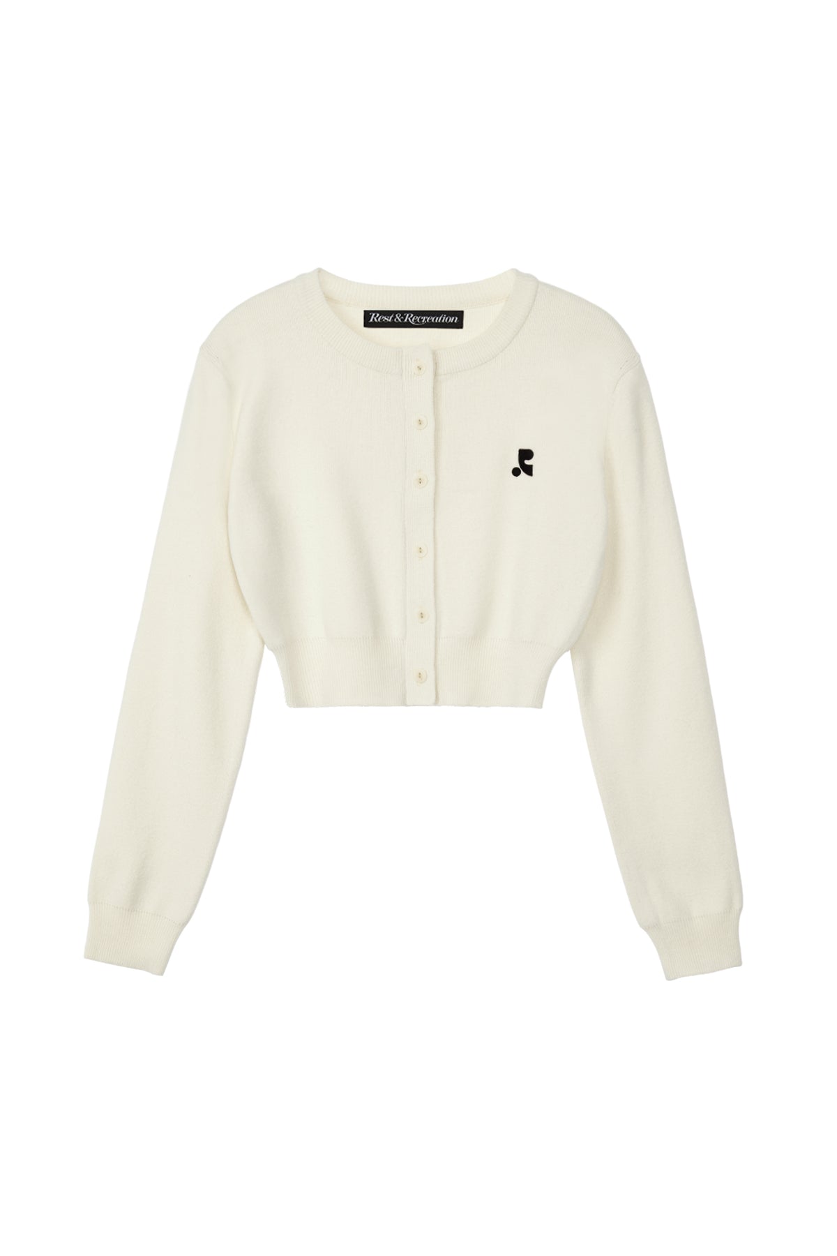 RR Rest & Recreation Cropped Knit Cardigan - Ivory | Authentic
