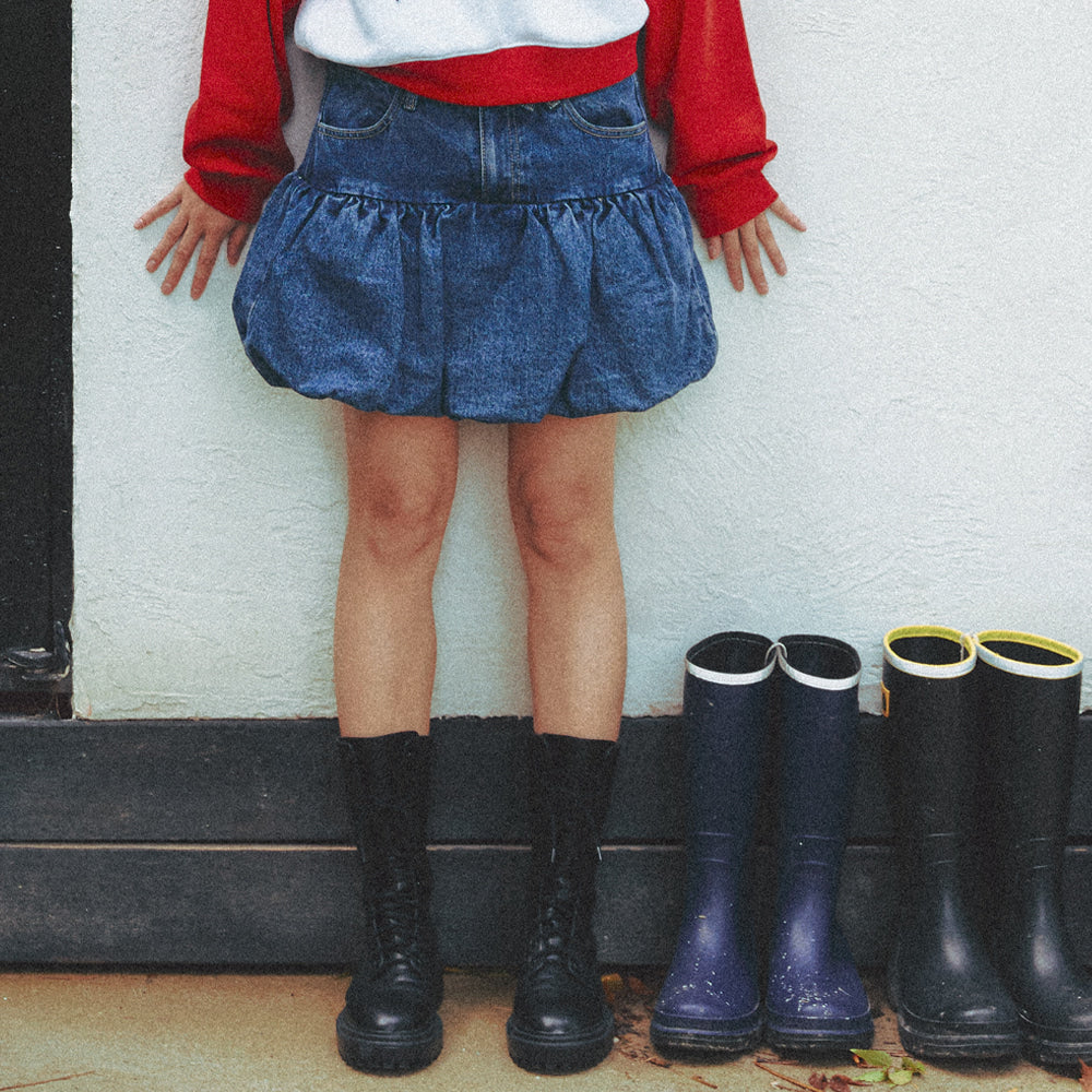 ショートパンツ RONRON BALLOON PUMPKIN DENIM PANTSKIRT BLACK RONRON BALLOON PUMPKIN DENIM PANTSKIRT BLACK – SeoulSeoul