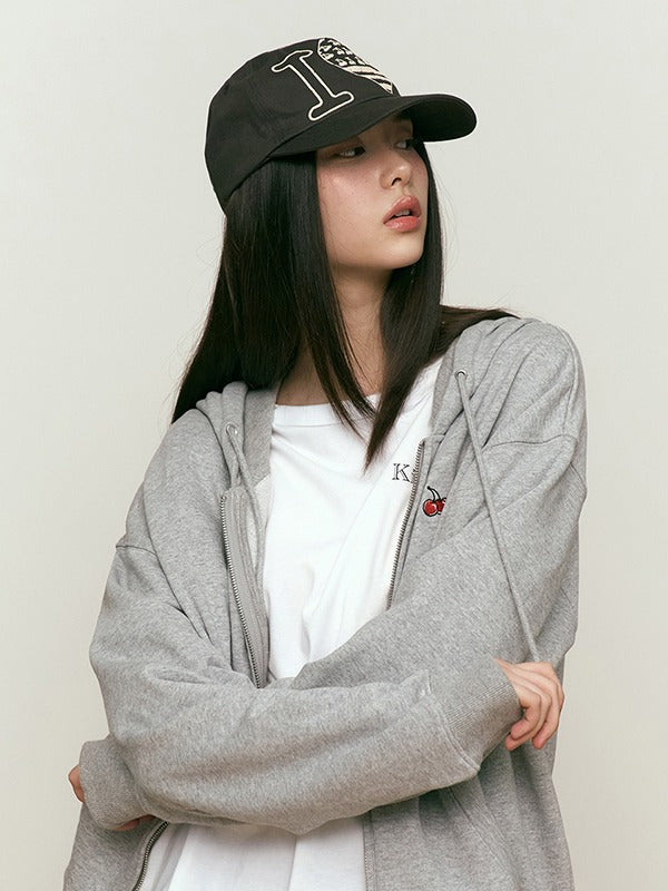 KIRSH SMALL CHERRY REGULAR FIT HOODIE ZIP UP MELANGE GRAY – SeoulSeoul