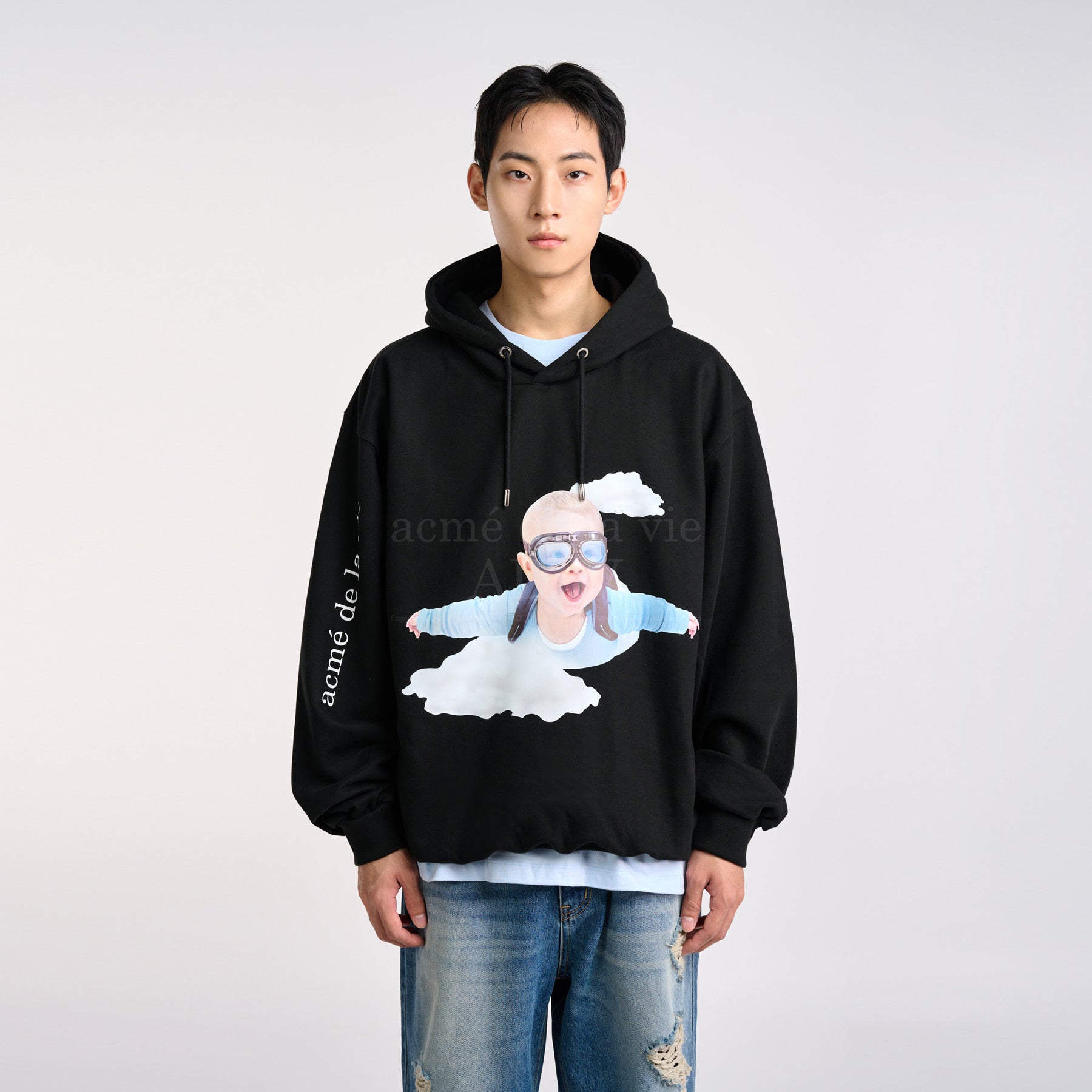 ★acme de la vie★ ADLV WORLD TOUR HOODIE DARK BLUE ADLV-23F acmé de la vie ADLV BABY FACE SKYDIVING HOODIE BLACK