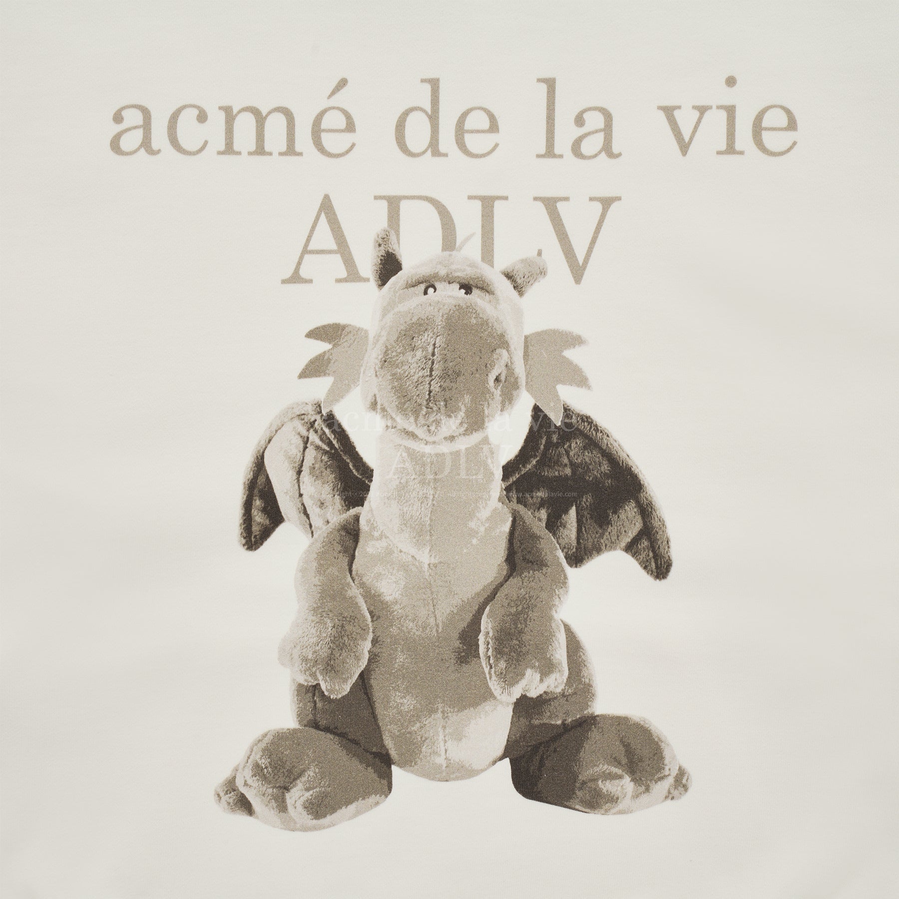 acmé de la vie ADLV FUZZY DRAGON ARTWORK HOODIE CREAM