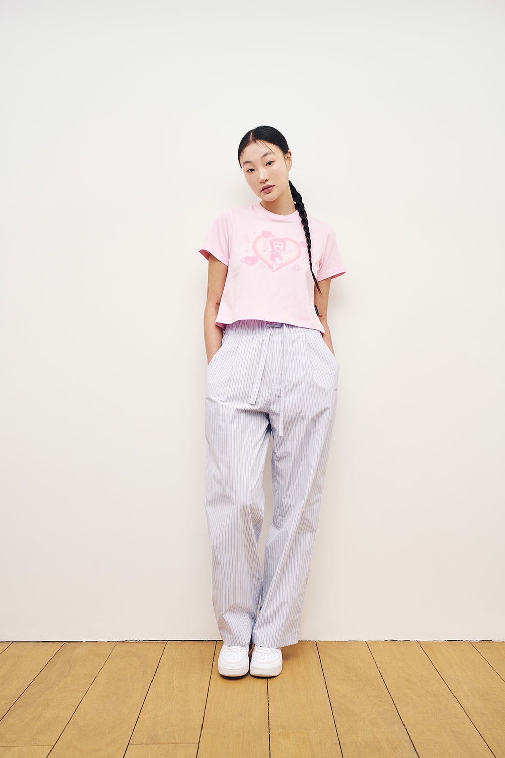 ADLV Heart Moe-P Crop T-Shirt – Pink Short Sleeve Tee