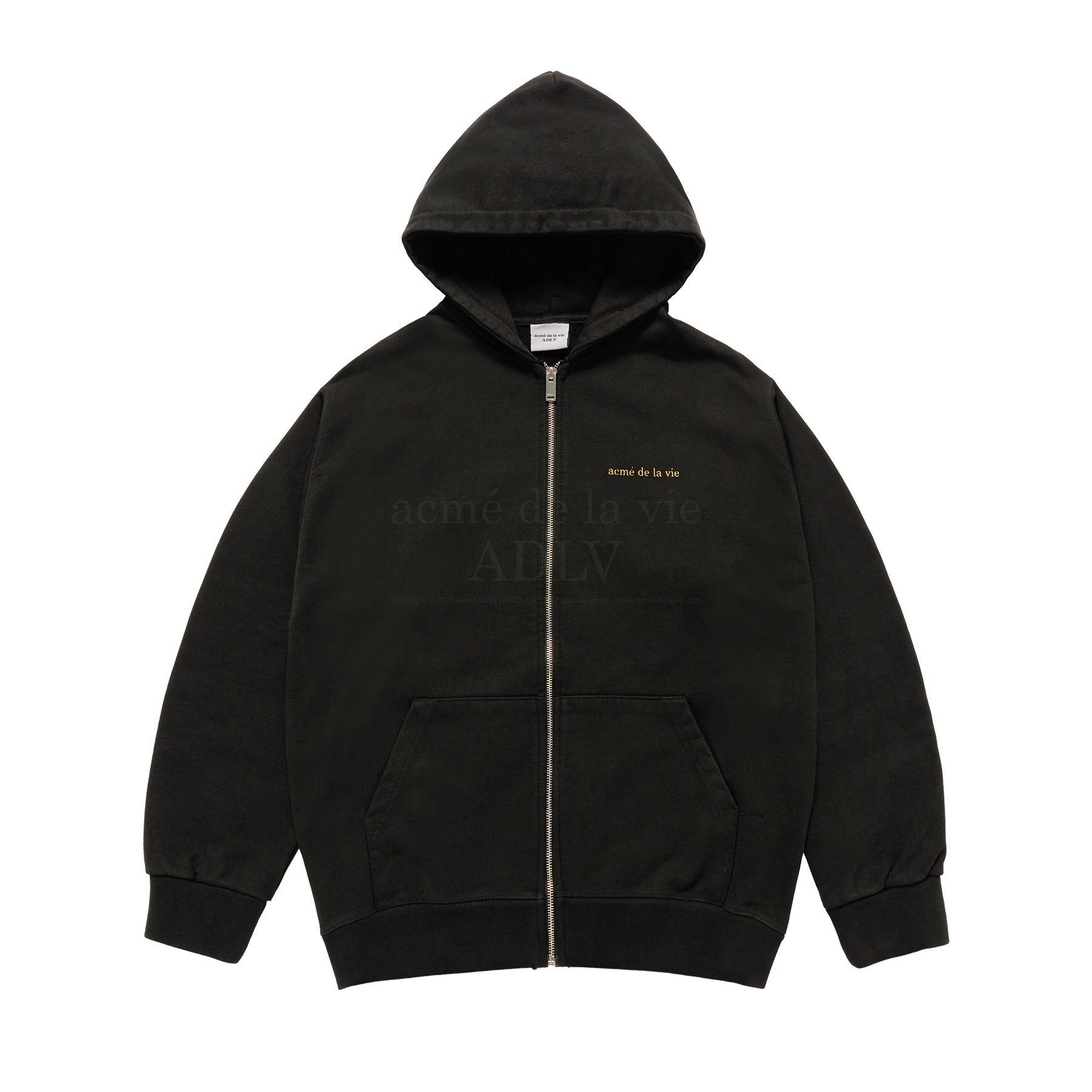 【ADLV】 BASIC BIO WASHING HOODIE ZIP UP /追跡付 acmé de la vie ADLV BASIC BIO WASHING HOODIE ZIP UP BLACK