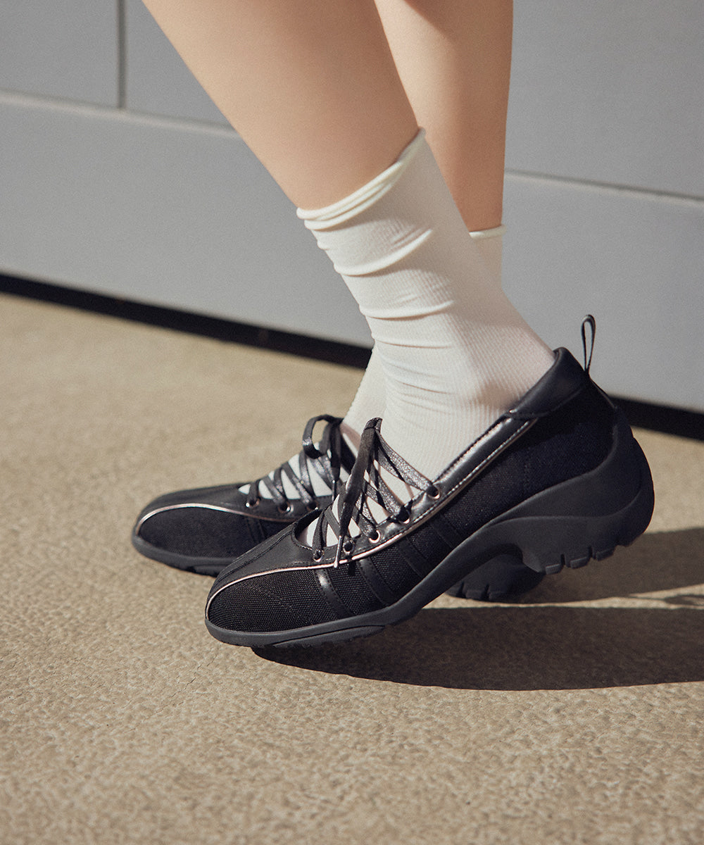 ROCKFISH BLISS HEEL LACEUP SNEAKERS - BLACK – SeoulSeoul
